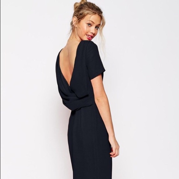ASOS Dresses & Skirts - ASOS TALL Cowl Back Crepe Maxi Dress - Navy / US 8